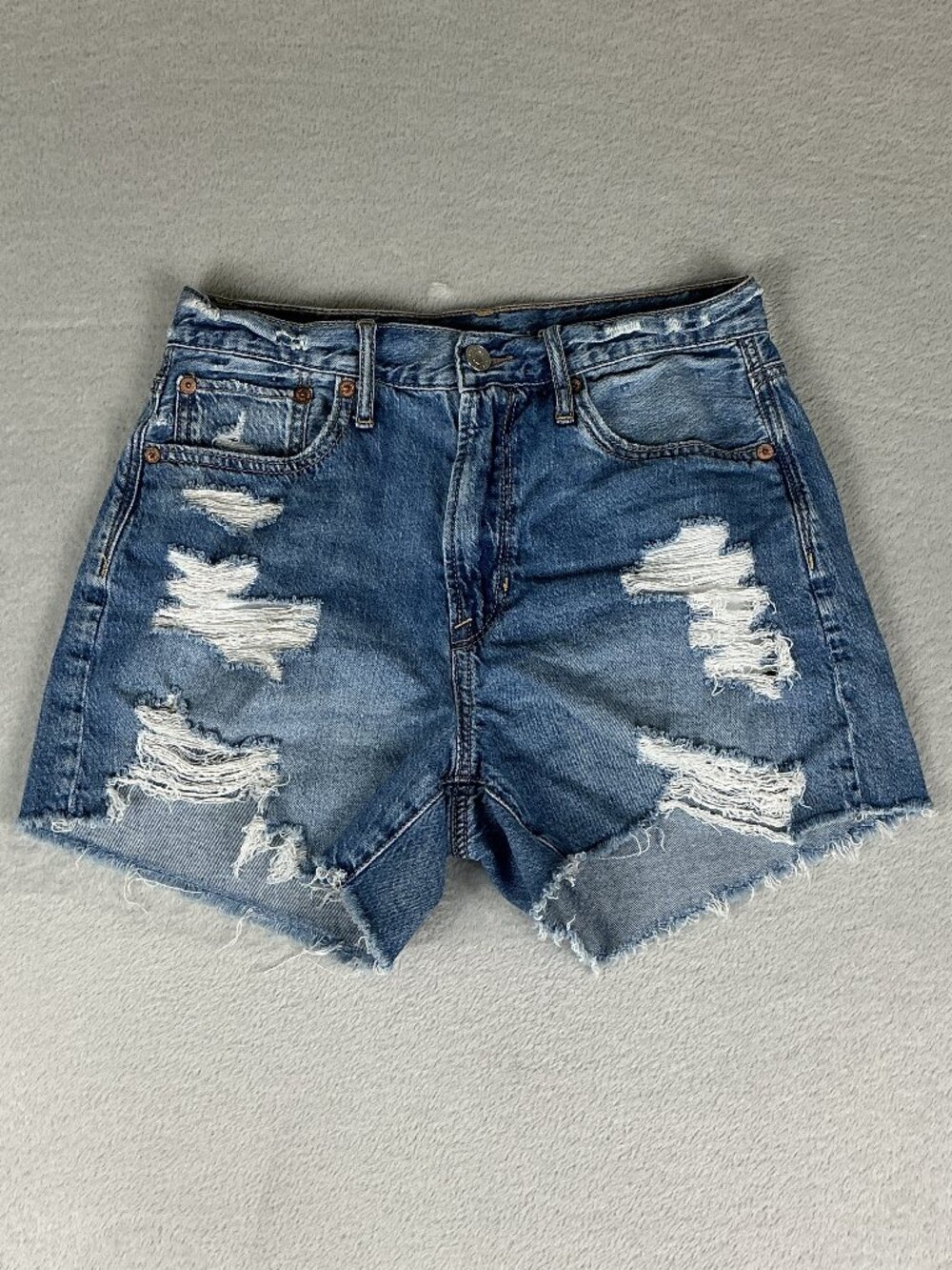 American Eagle Women's Distressed Highest Rise 90s Boyfriend Jeans Shorts Size 2